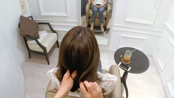 ヘアアレンジの様子