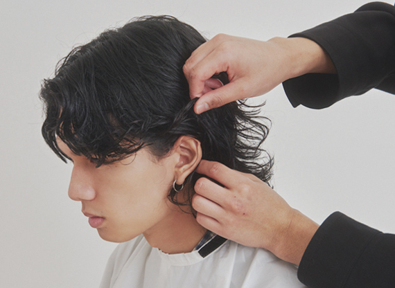 ウェーブヘアスタイリング手順2