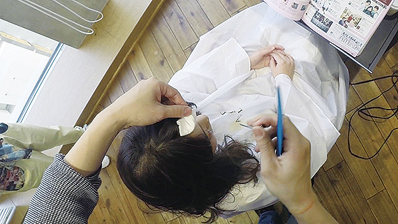 前髪ピンカール外し