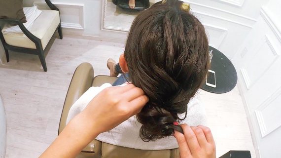 反対側も同様に処理する様子