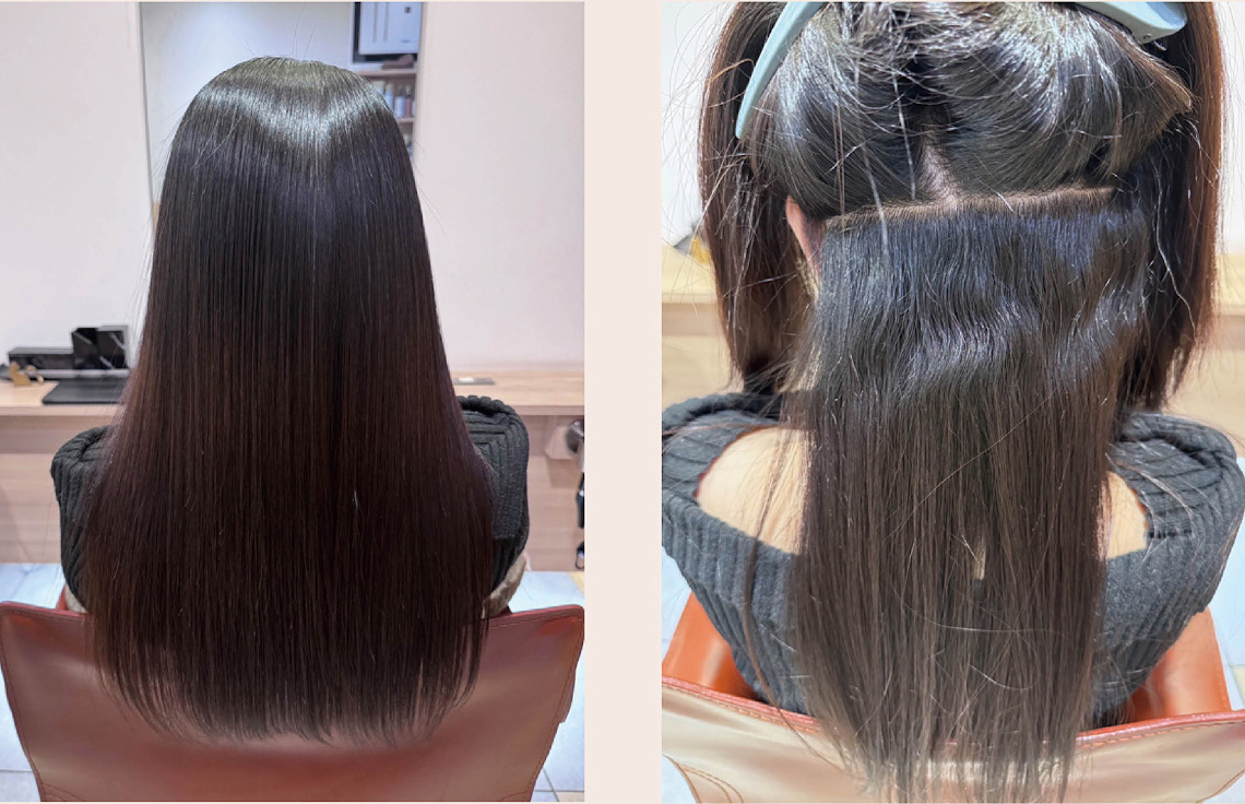 高pHなのに過膨潤、過軟化しにくい!新感覚アルカリストレートパーマ剤『アンリミット ストレートEXハード』の秘密に迫る/ボヤージュコスメティックス 9 CASE_1 【髪質】太毛、硬毛、ブリーチ毛