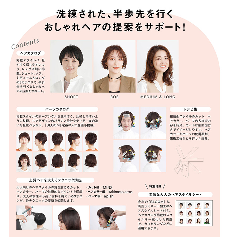 ヘアカタログBLOOM2025 チラシ裏面