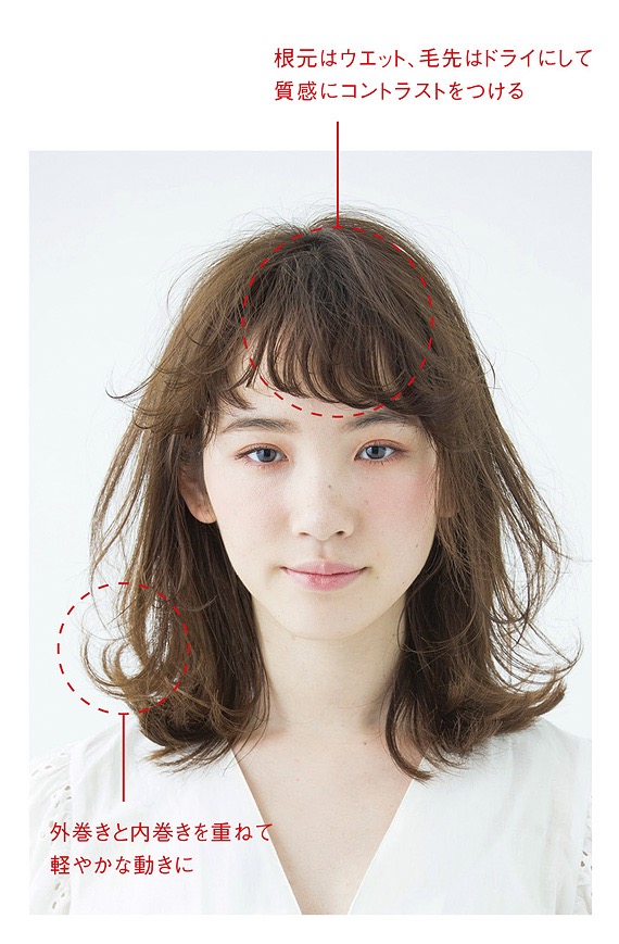 「ベイビードライ」ミディアムレングスのスタイリング方法