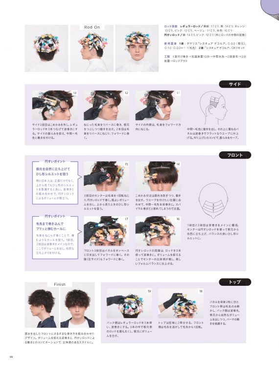 マッシュショートとセンターパートでの円すいロッド活用法