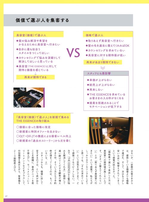 THEESSENCE美容室の価値向上戦略