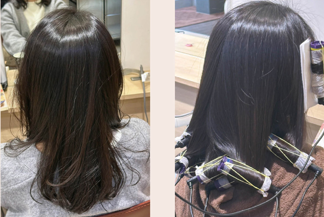 高pHなのに過膨潤、過軟化しにくい!新感覚アルカリストレートパーマ剤『アンリミット ストレートEXハード』の秘密に迫る/ボヤージュコスメティックス 17 CASE_7 ●ストカールの事例【髪質】健康毛