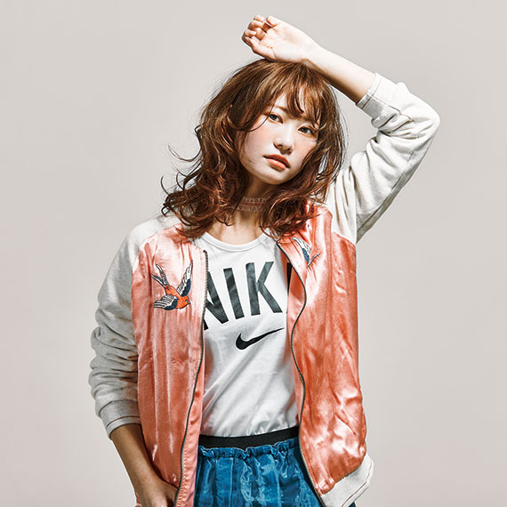 オレンジベージュヘアカラー