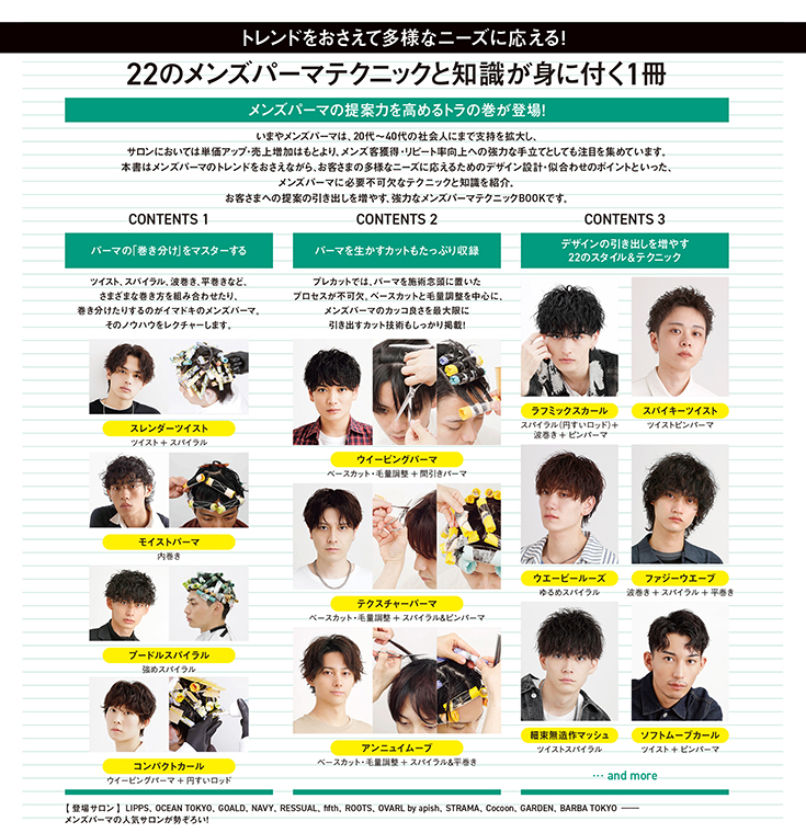 メンズパーマテクニック22選 チラシ裏面