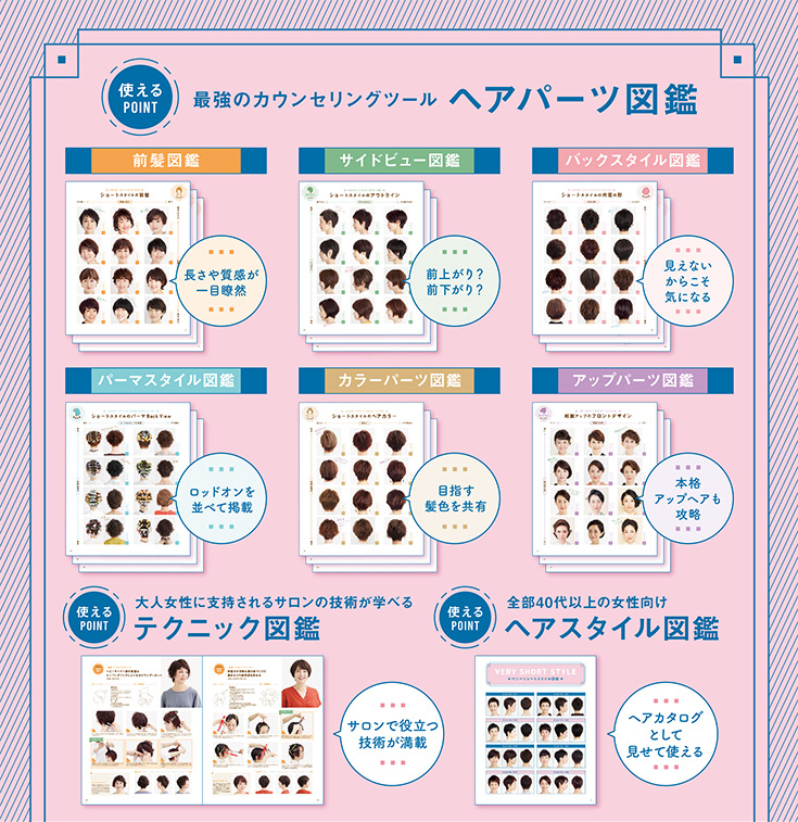 素敵な大人のヘアパーツ図鑑のチラシ裏面