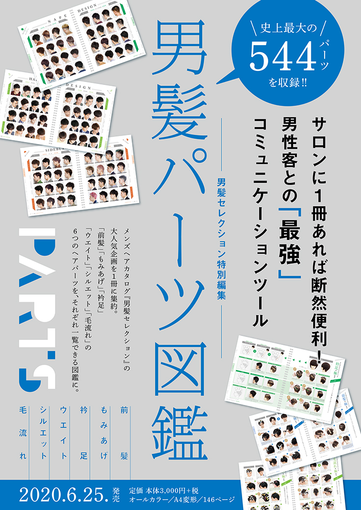 男髪パーツ図鑑チラシ表面